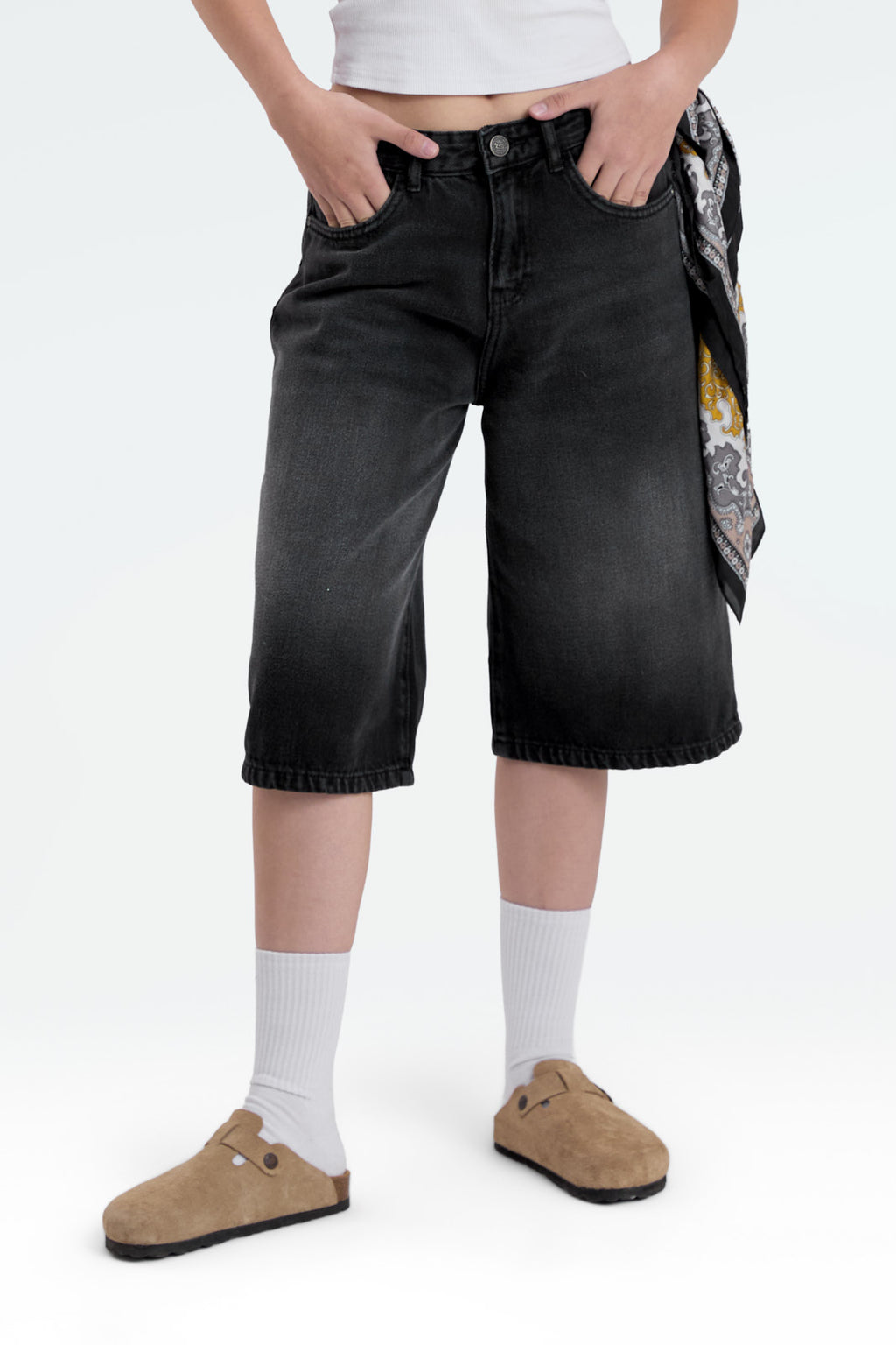 wide leg jort jeans