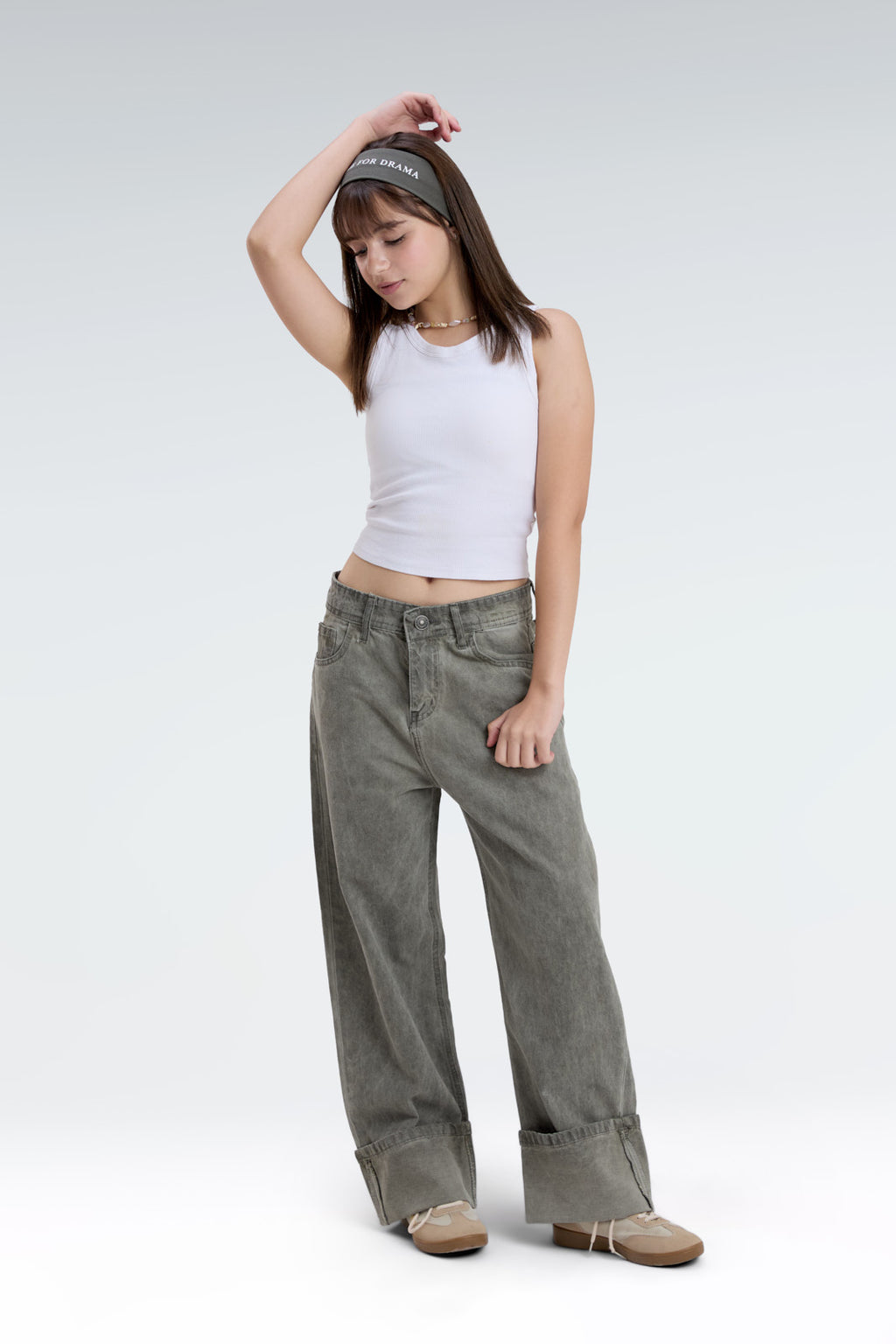 wide leg washed effect jeans