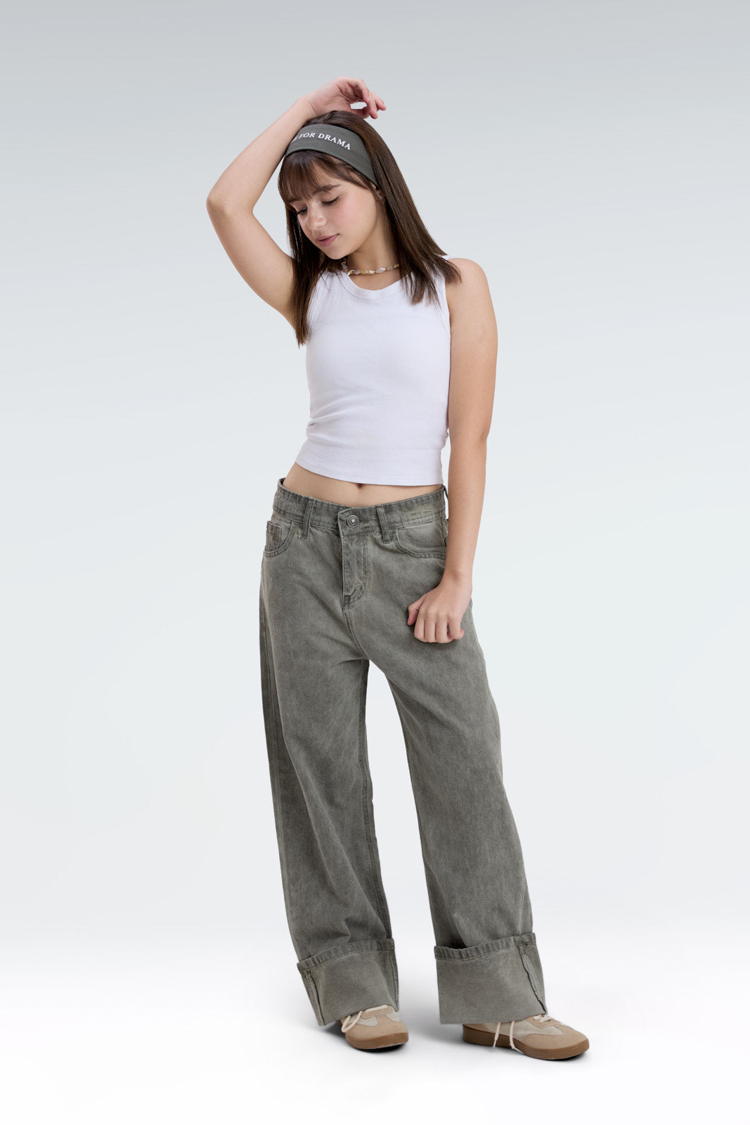 wide leg washed effect jeans