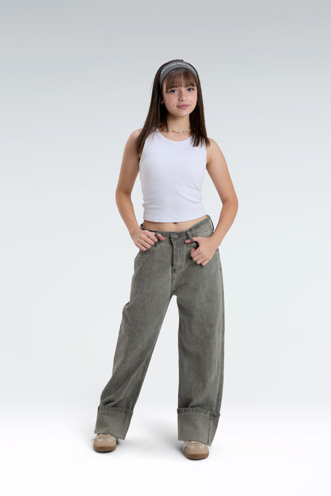 wide leg washed effect jeans