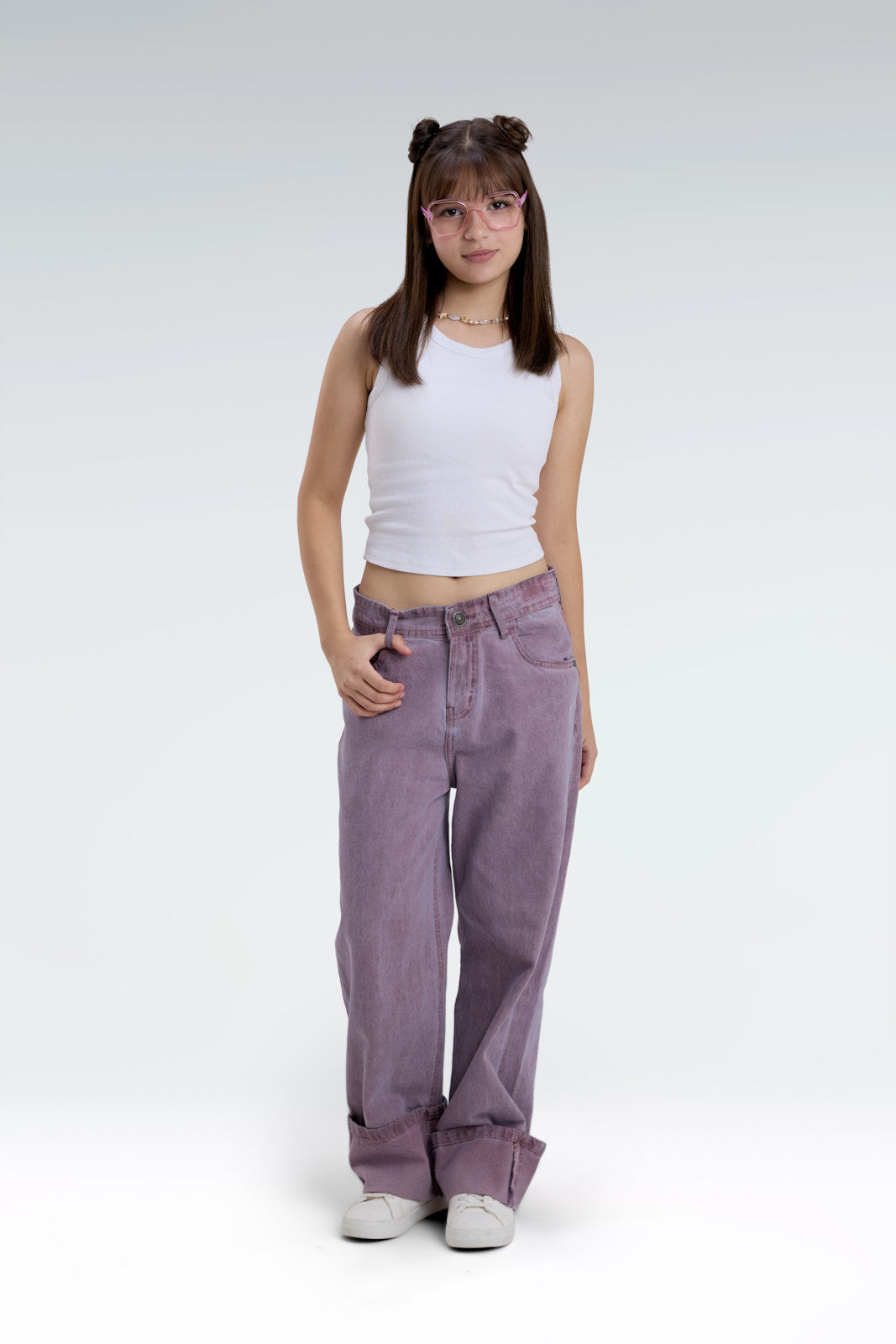 wide leg washed effect jeans
