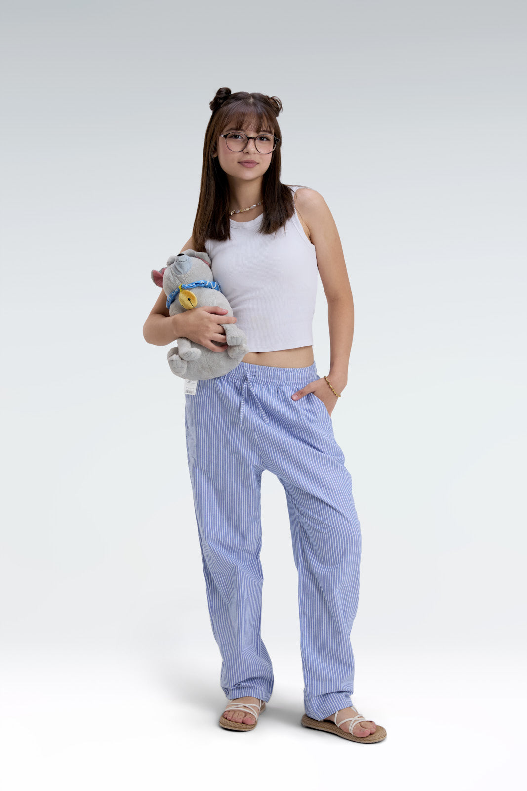 striped relaxed fit pants