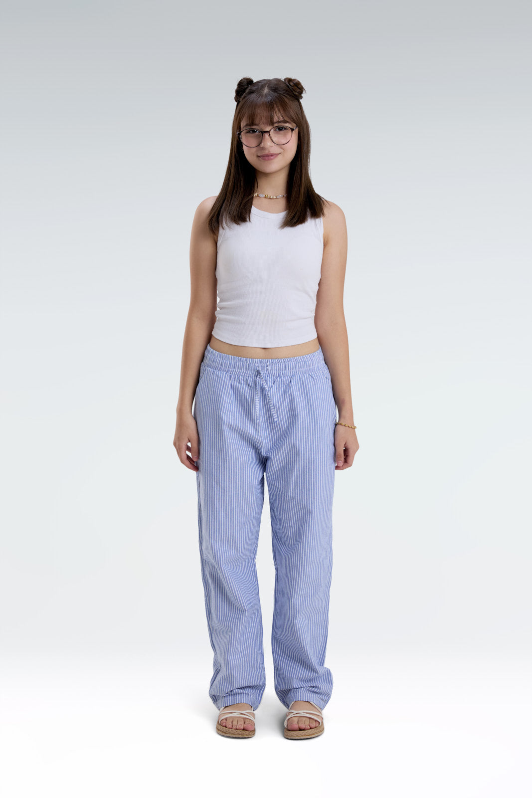 striped relaxed fit pants