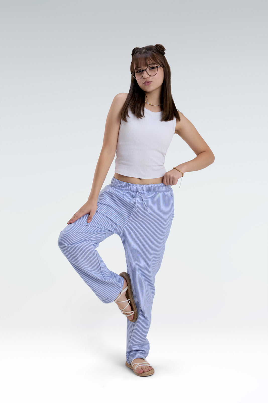 striped relaxed fit pants