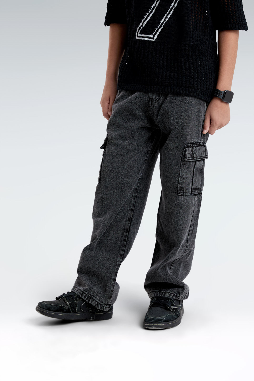 wide leg side pocket jeans