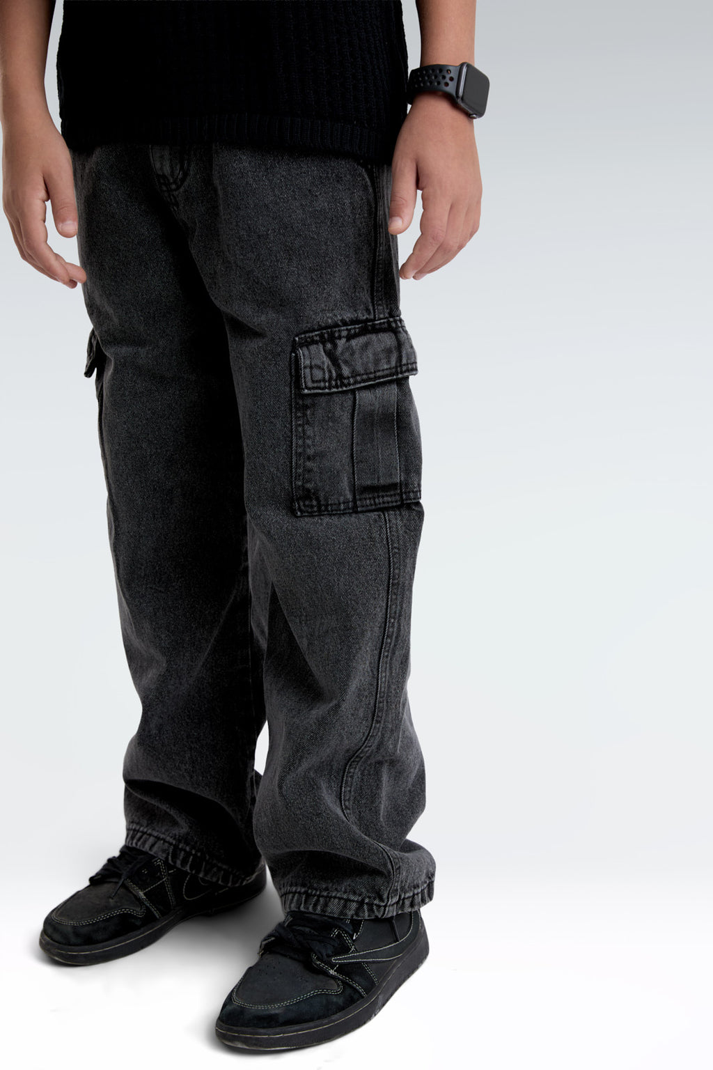 wide leg side pocket jeans