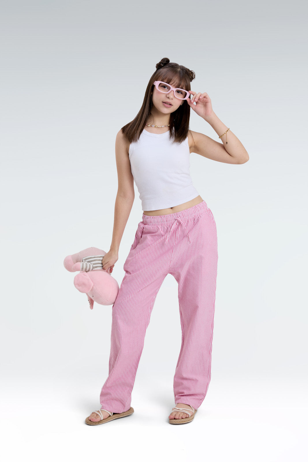 striped relaxed fit pants