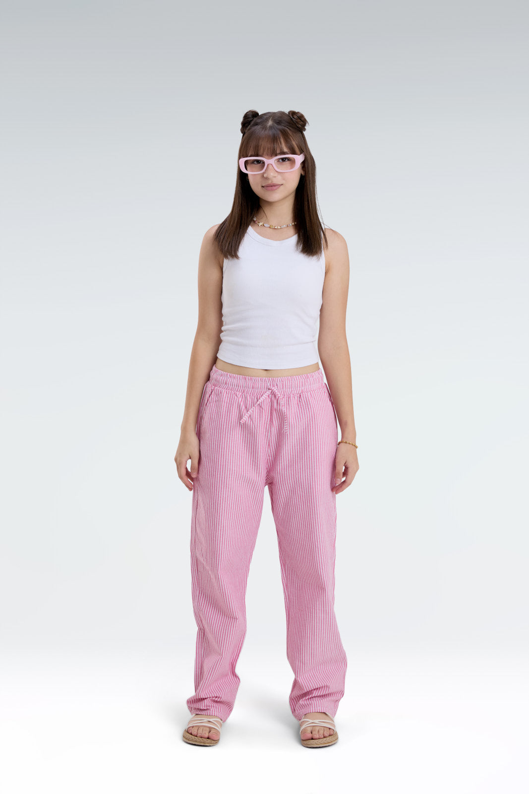 striped relaxed fit pants