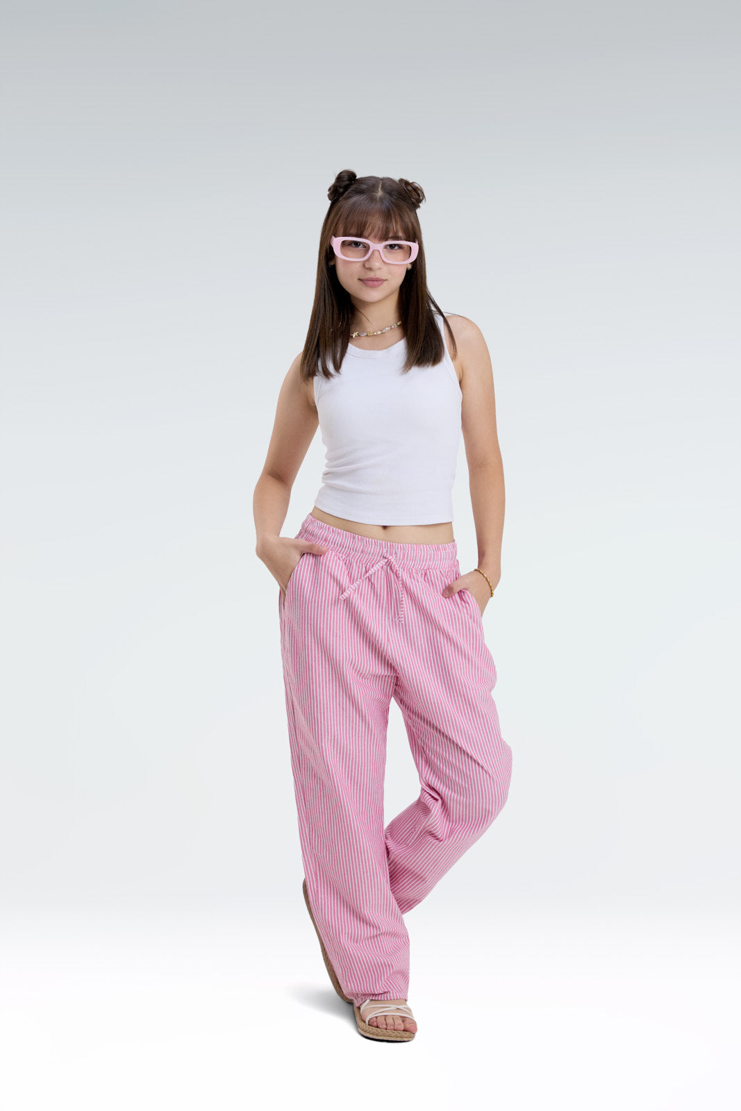 striped relaxed fit pants