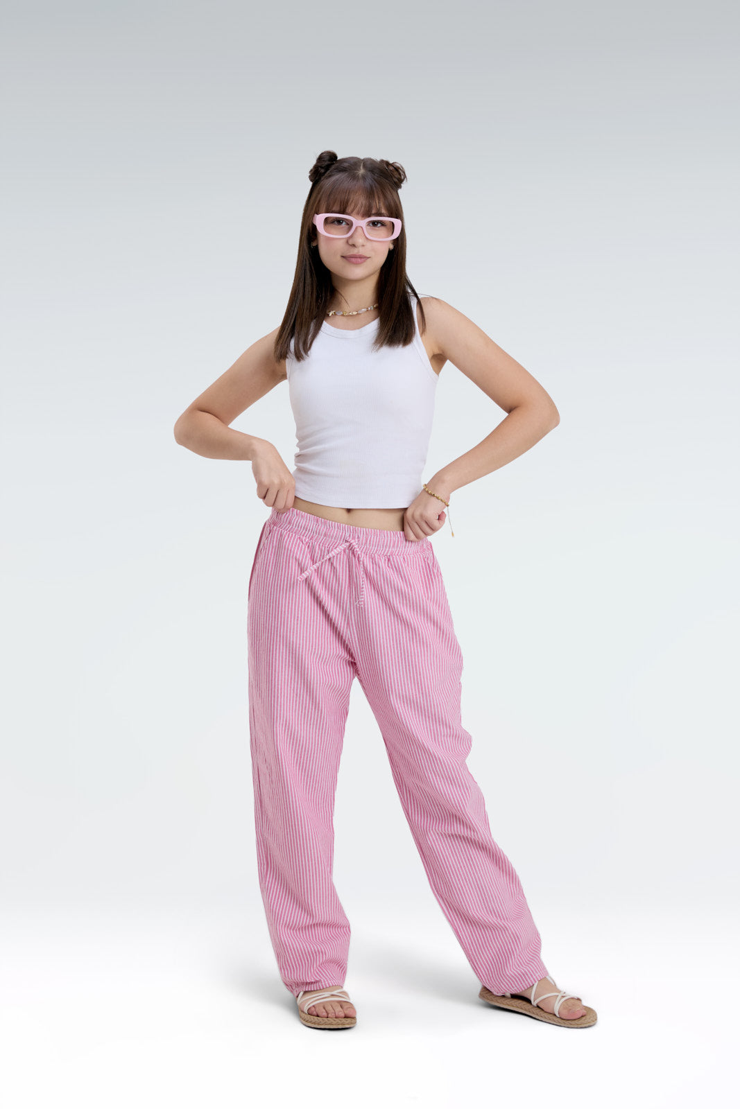 striped relaxed fit pants