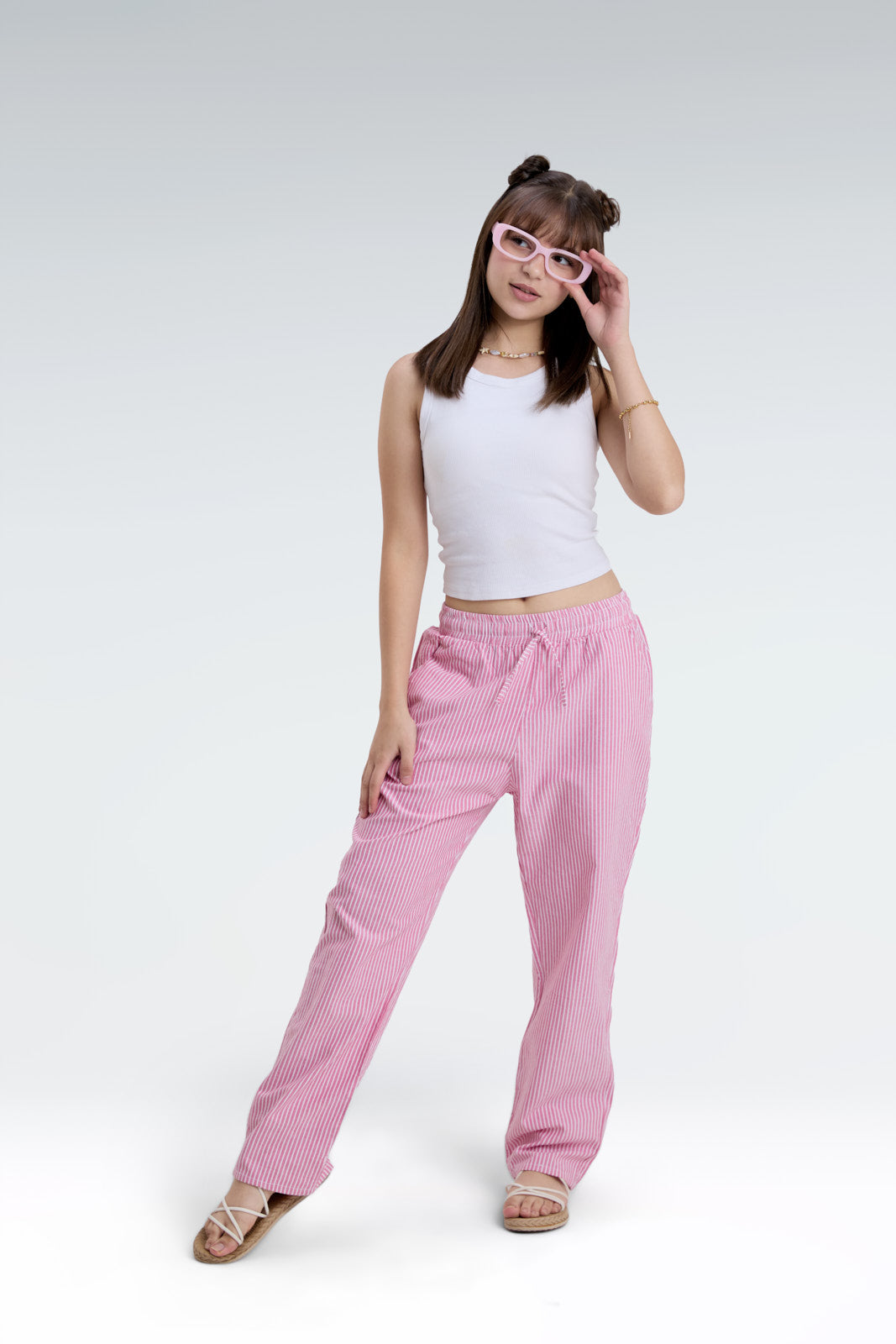 striped relaxed fit pants
