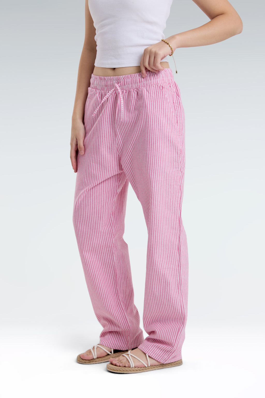 striped relaxed fit pants