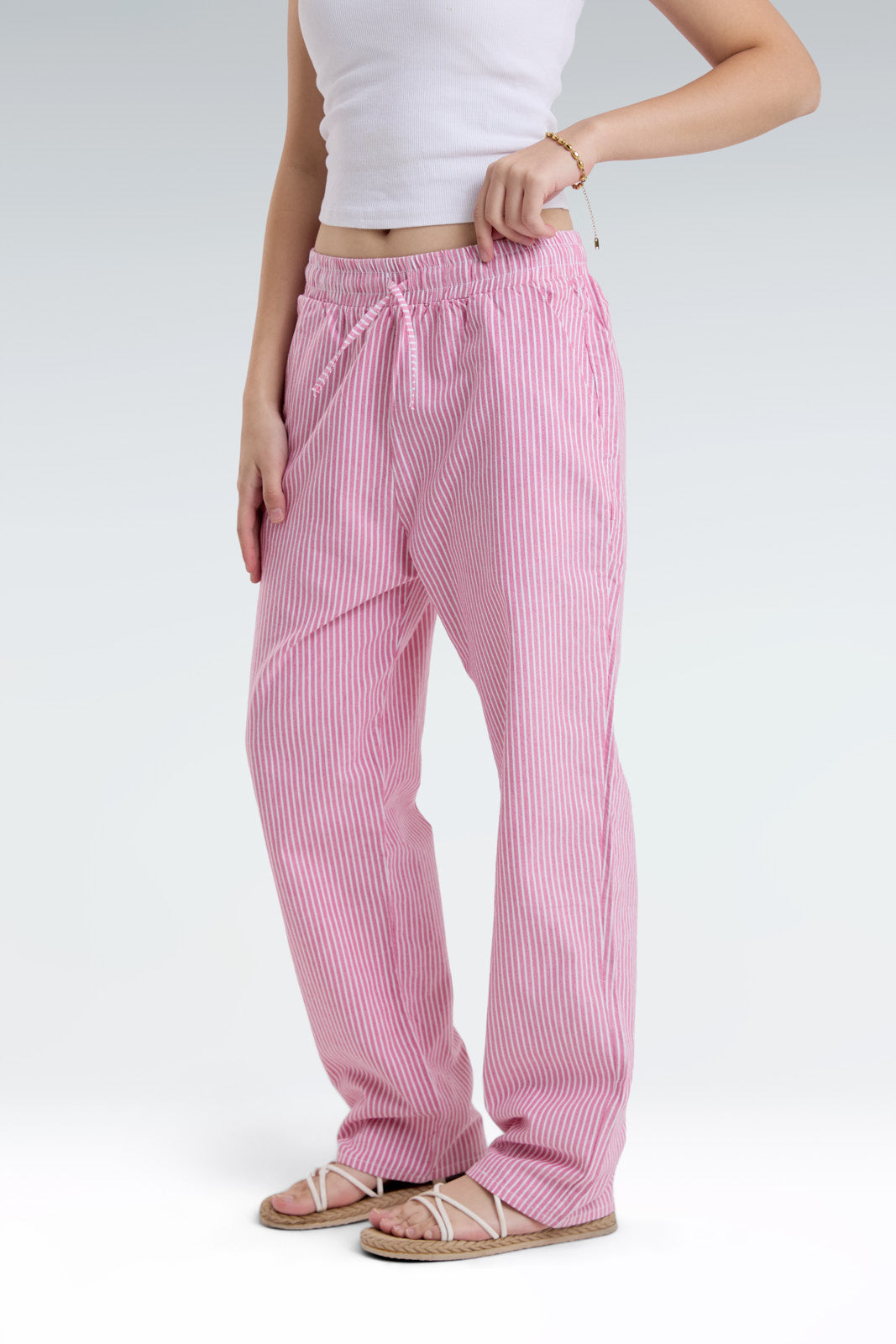 striped relaxed fit pants