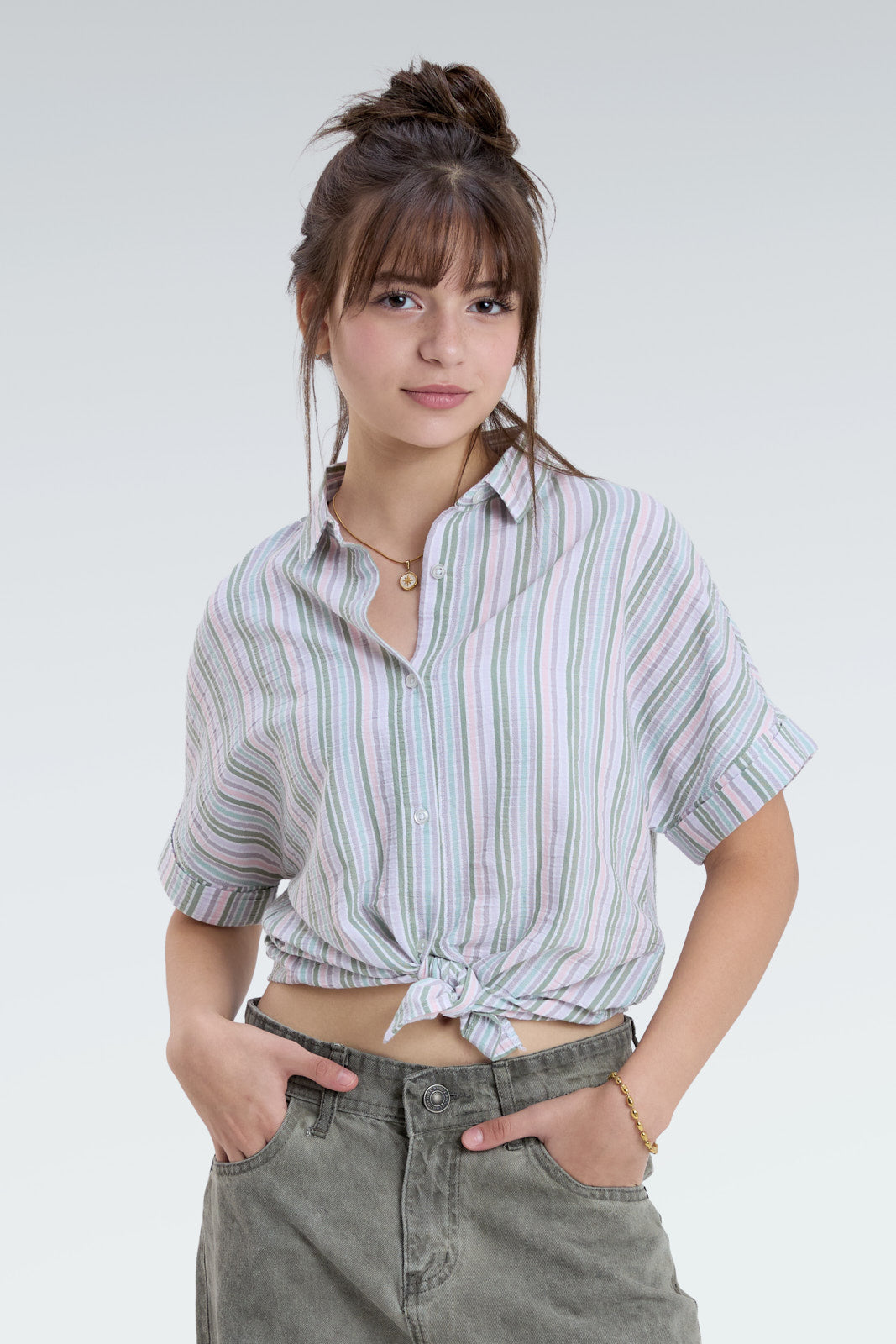 short sleeve striped shirt