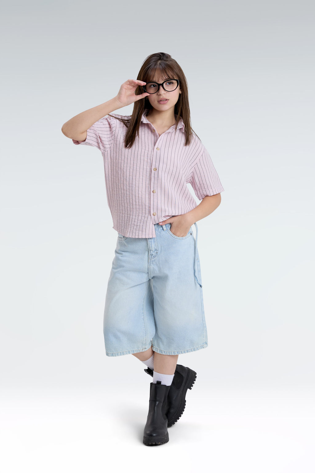 striped blend linen shirt
