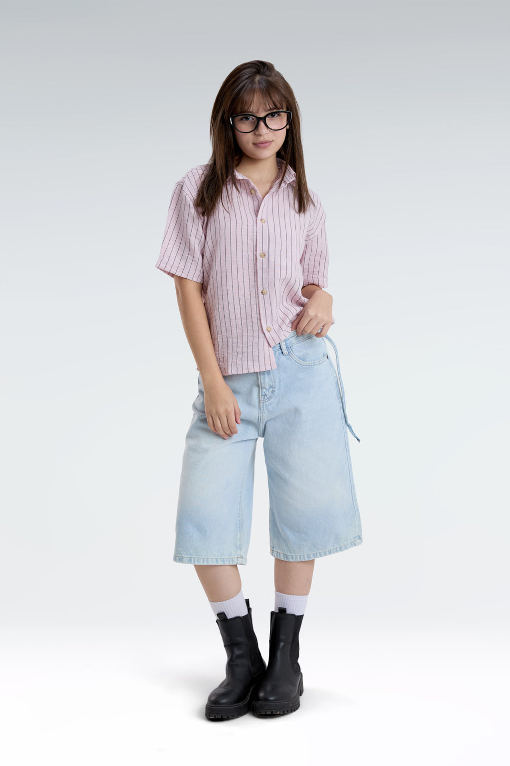 striped blend linen shirt