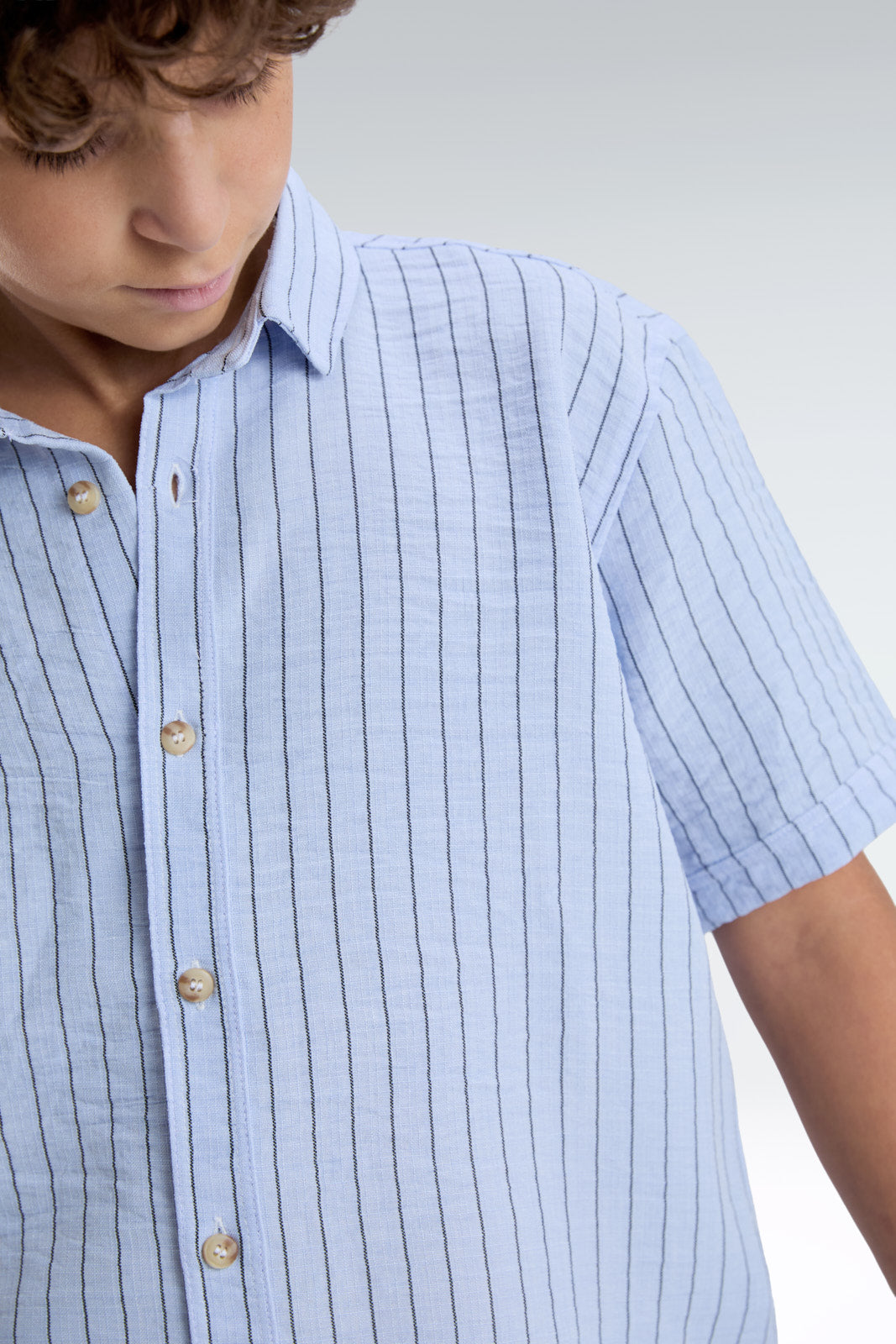 striped blend linen shirt