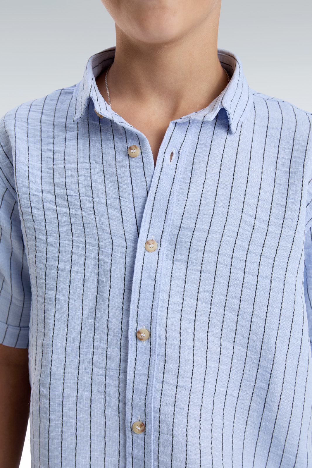 striped blend linen shirt
