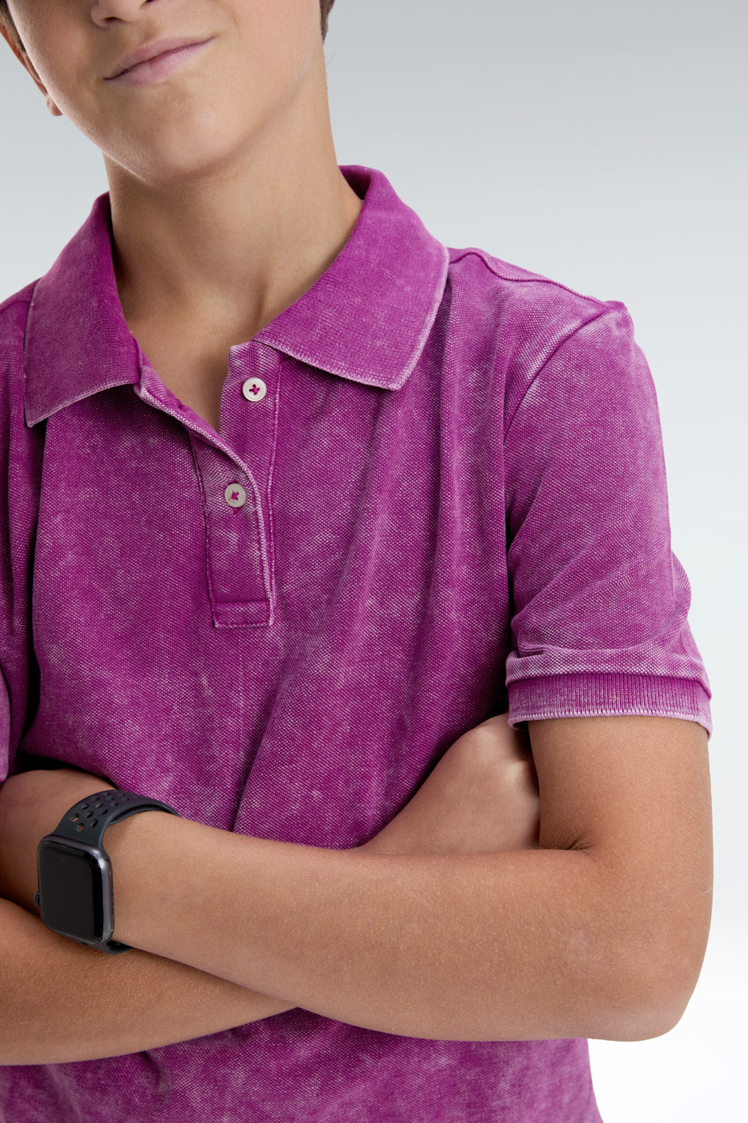 washed effect polo shirt