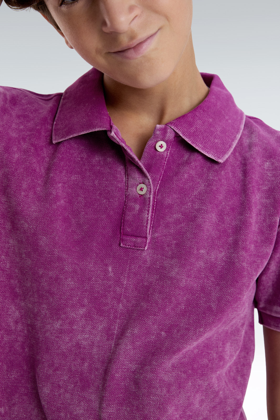 washed effect polo shirt