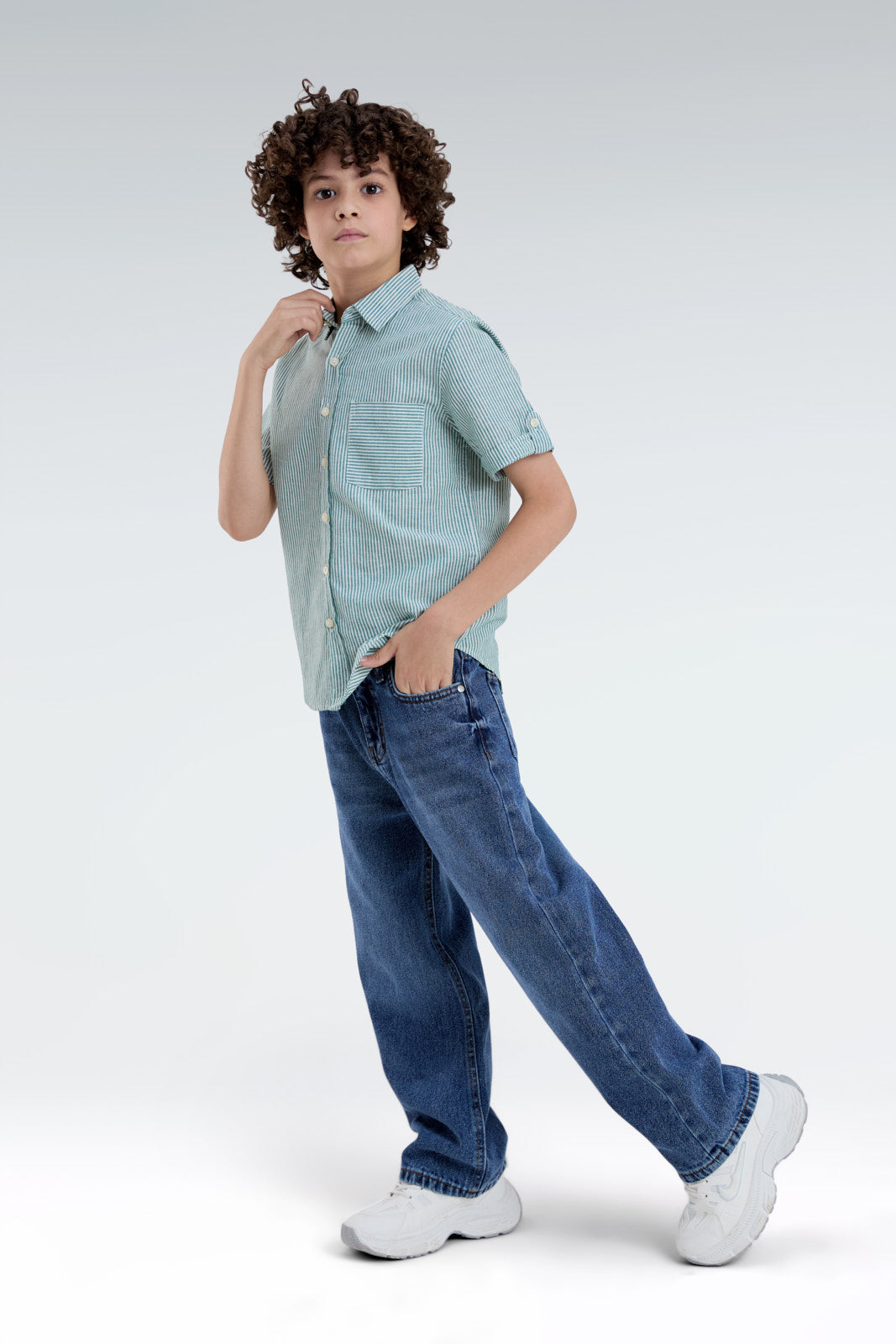 striped blend linen shirt