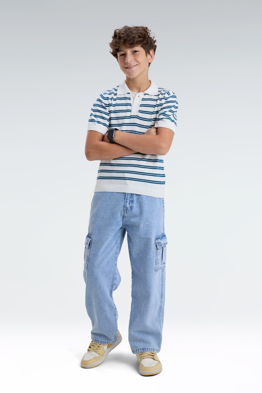 striped polo t-shirt