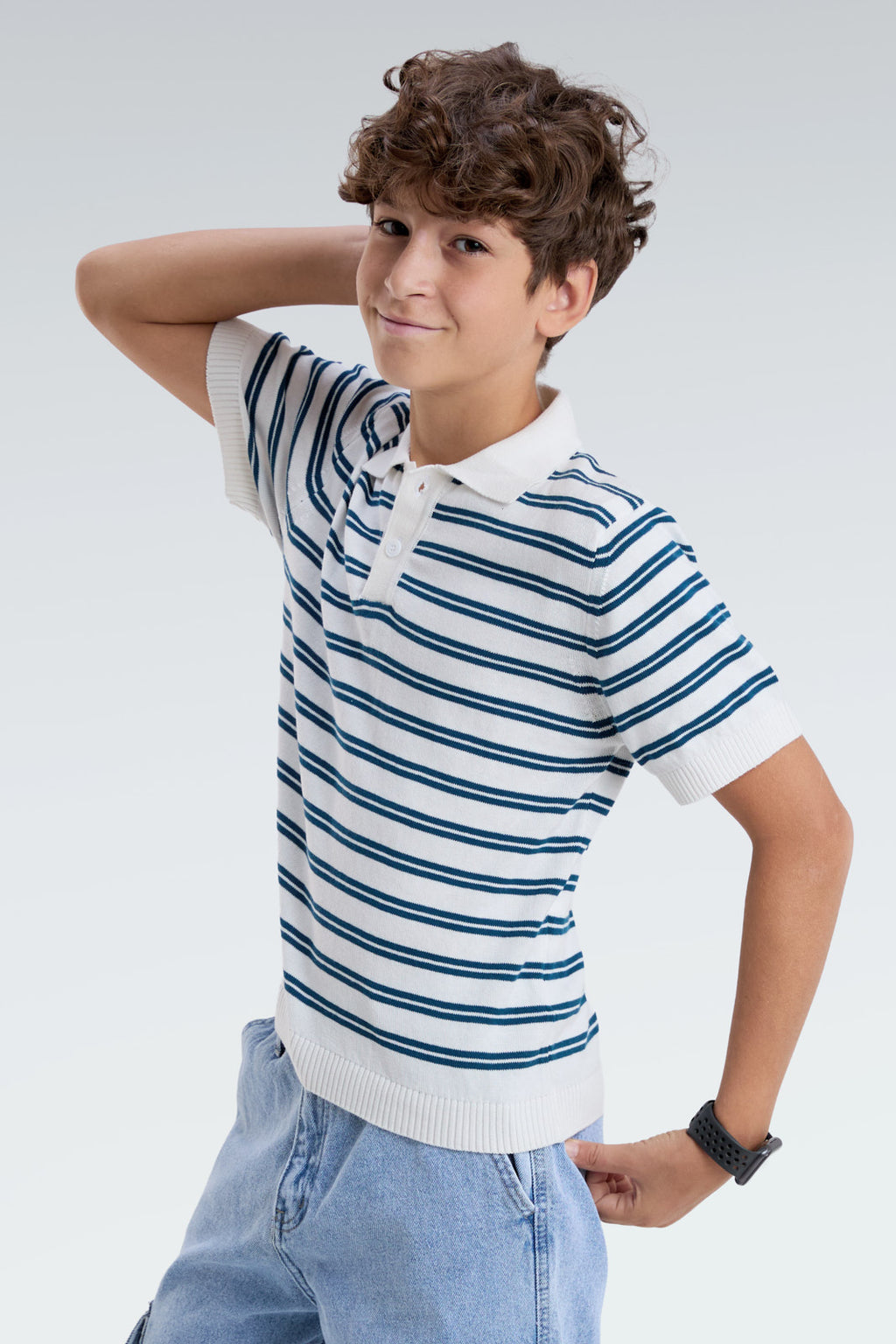 striped polo t-shirt