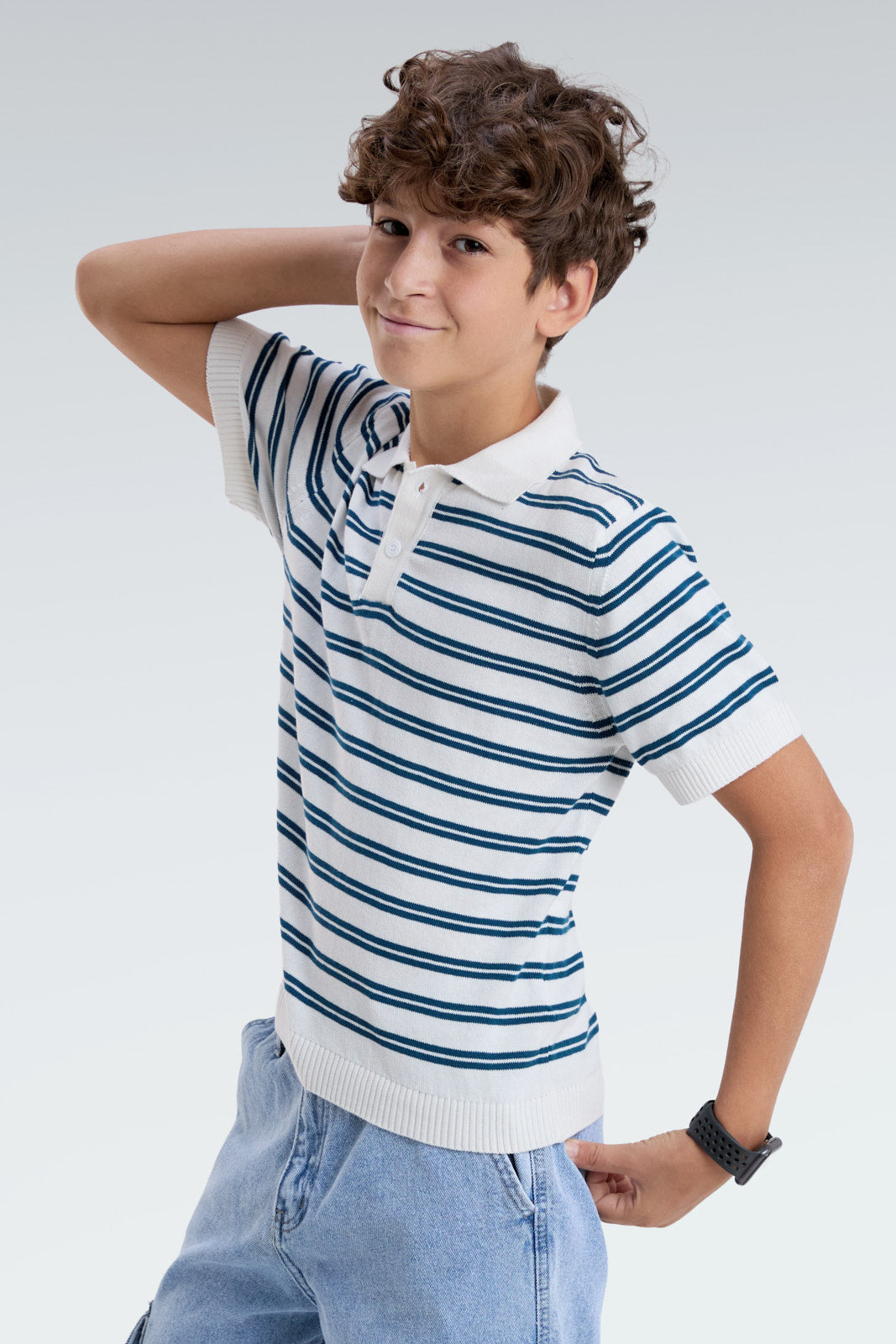 striped polo t-shirt