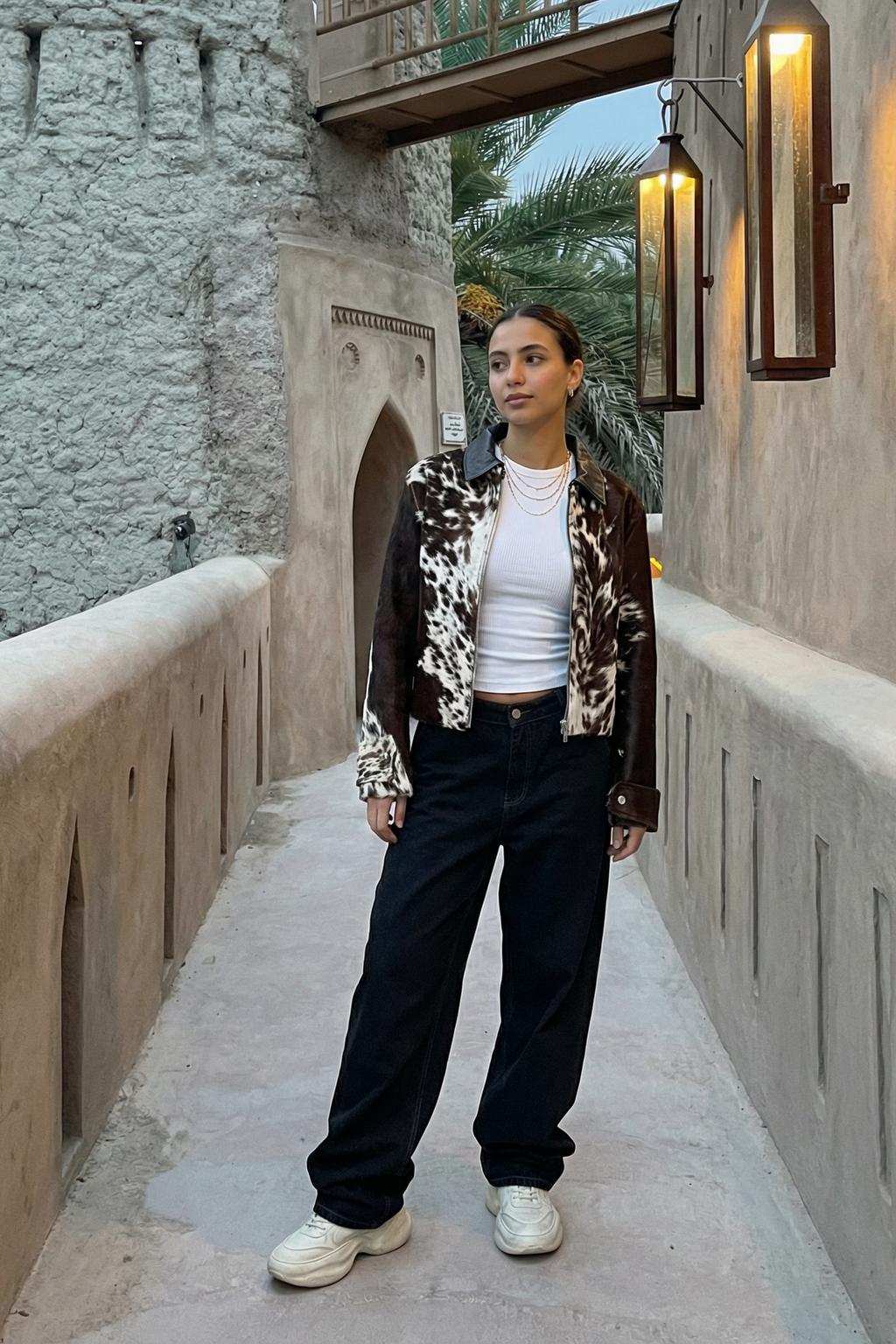 cow hide natural leather jacket ( one of a kind )