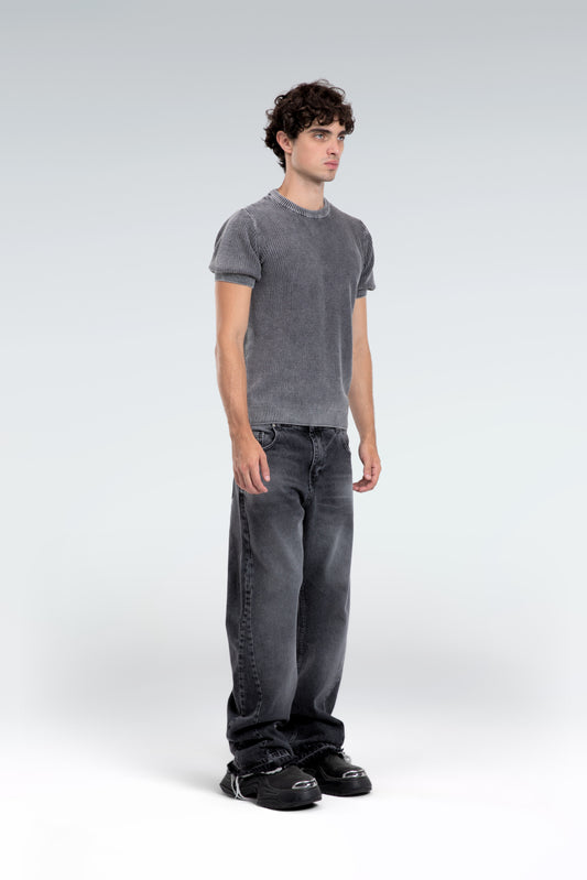 washed knit t-shirt