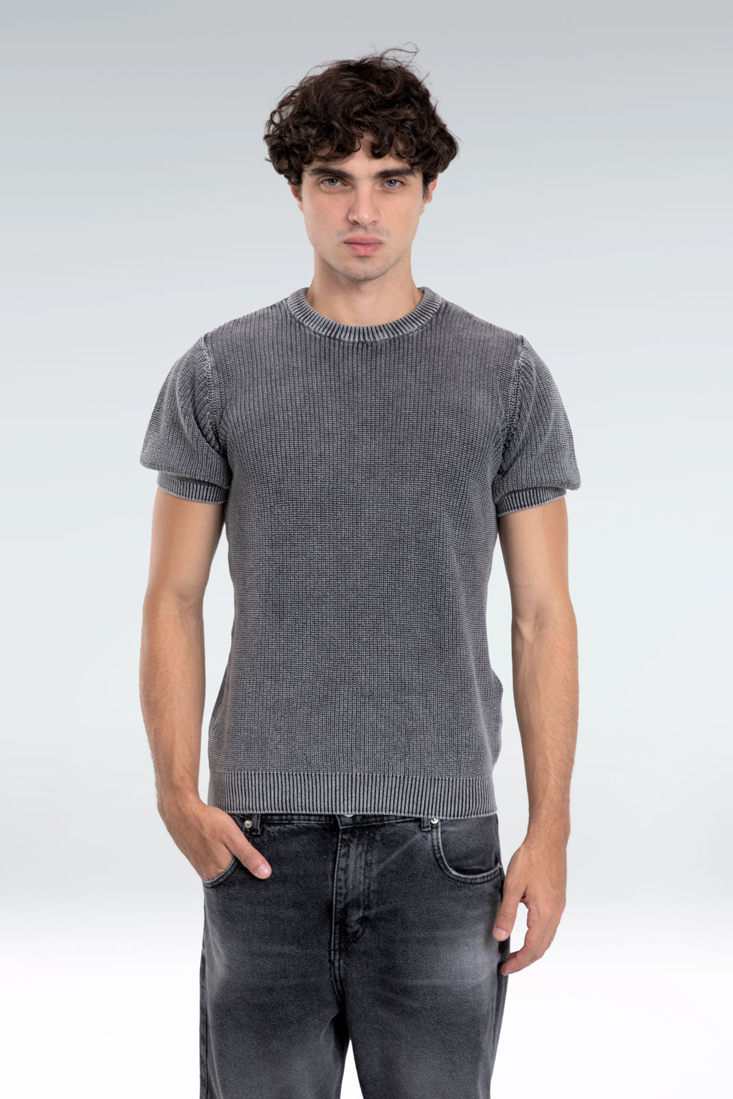 washed knit t-shirt