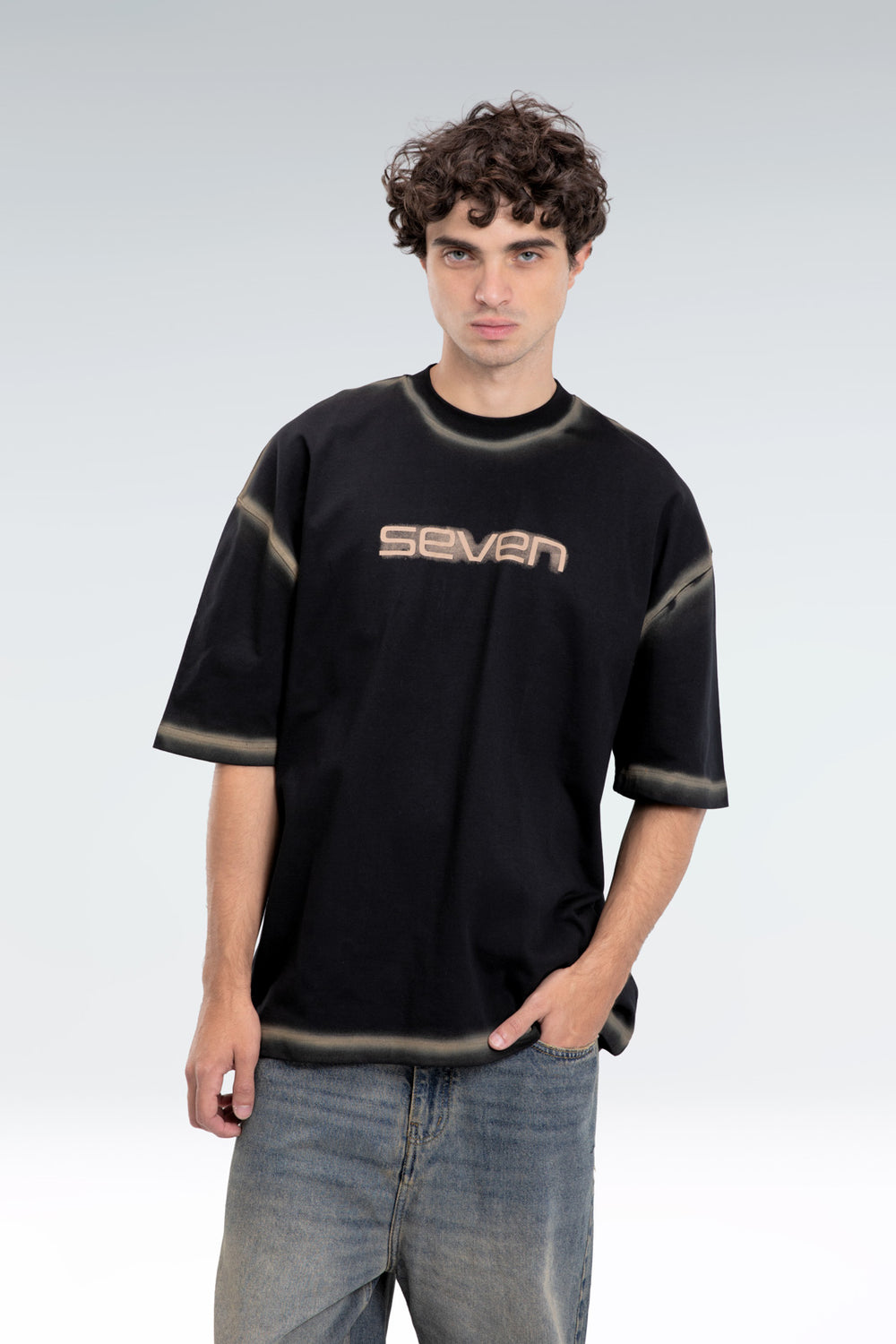 spray printed t-shirt