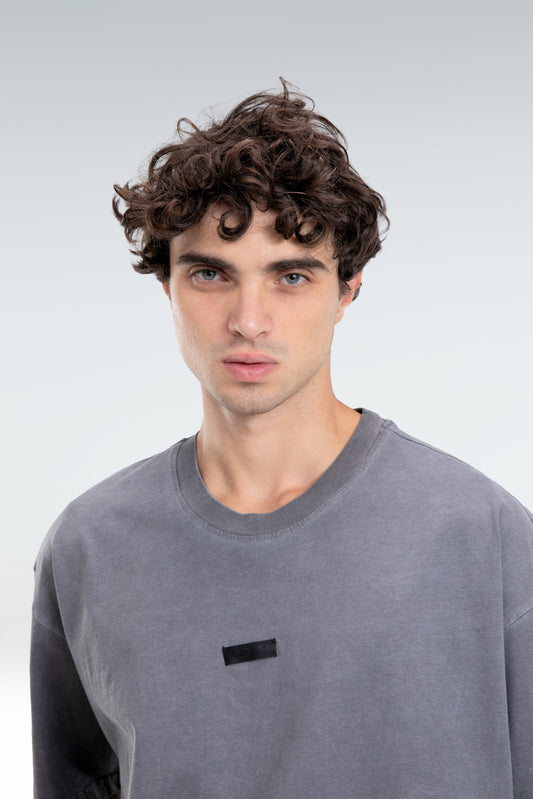 puff print washed t-shirt