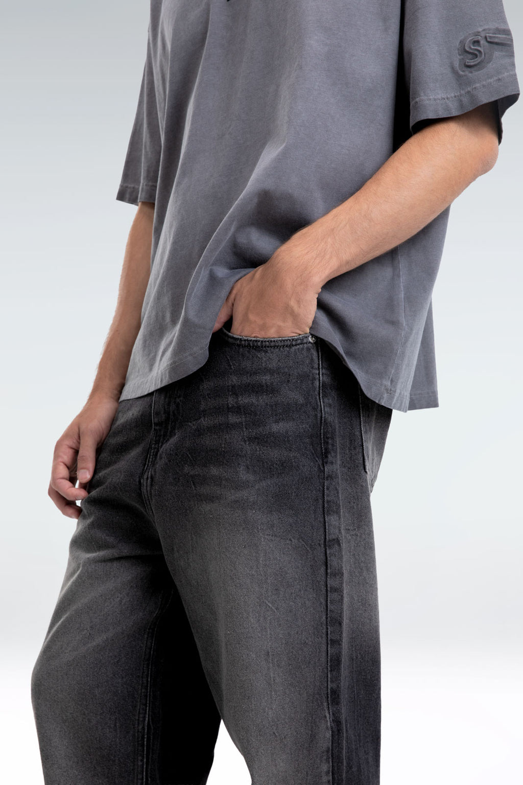 puff print washed t-shirt