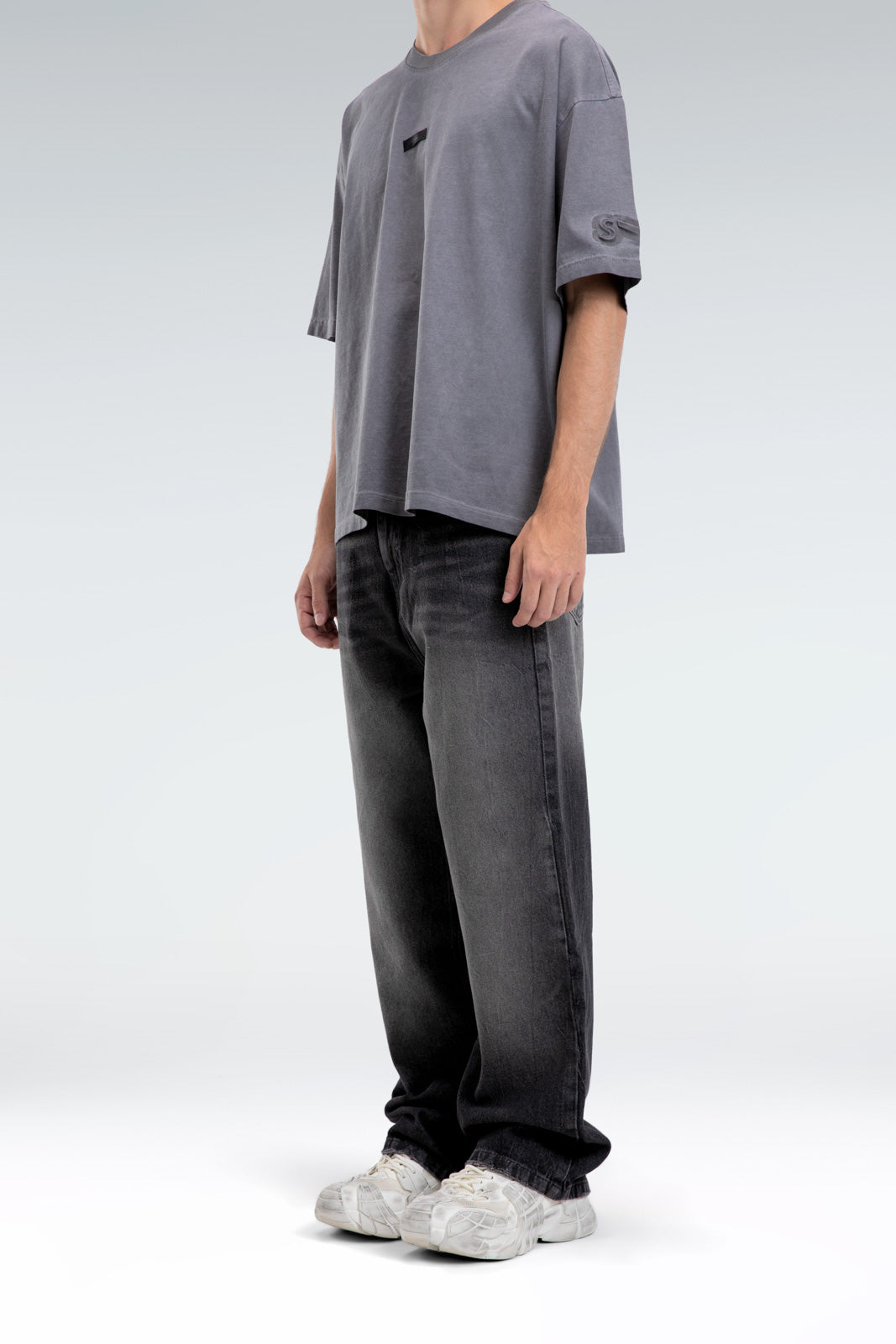 puff print washed t-shirt