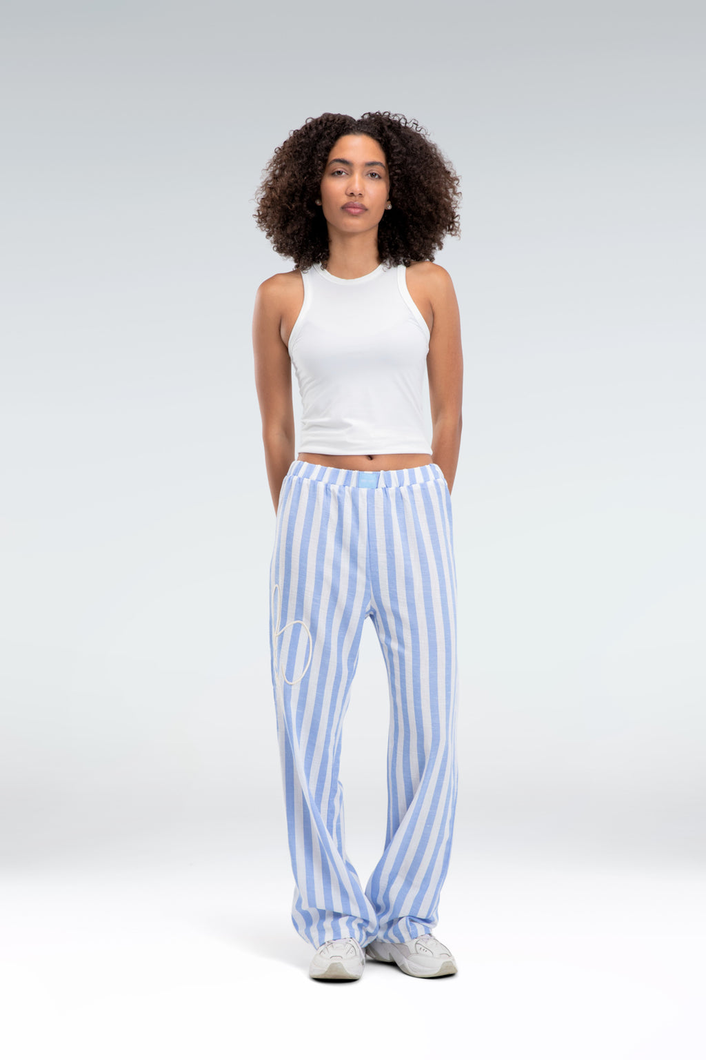 blend linen striped pant