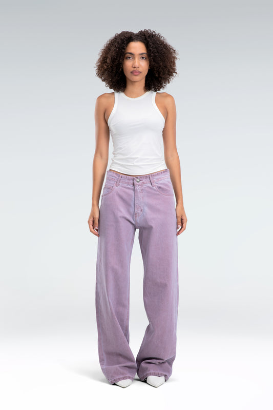 wide leg washed effect jeans