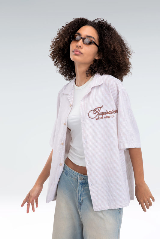 striped embroidered shirt