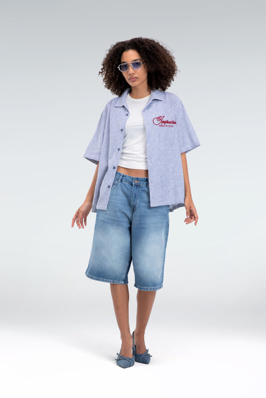 striped embroidered shirt