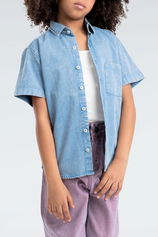 short sleeve denim shirt