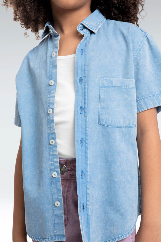 short sleeve denim shirt