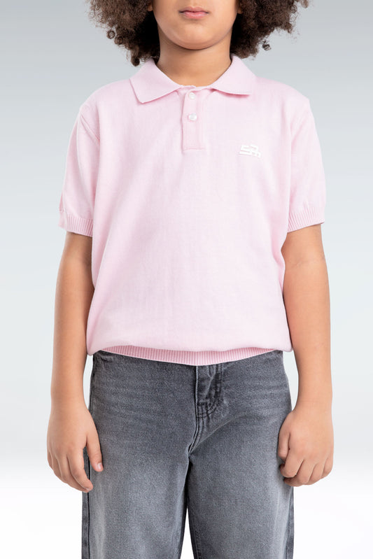 knitted polo t-shirt