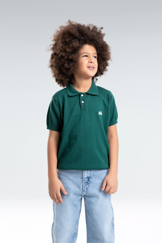 knitted polo t-shirt