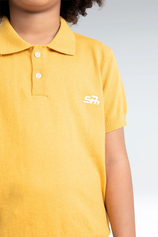 knitted polo t-shirt