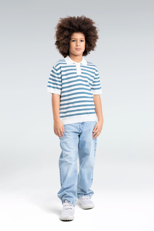 striped polo t-shirt