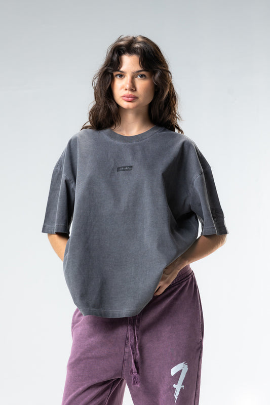 puff print washed t-shirt