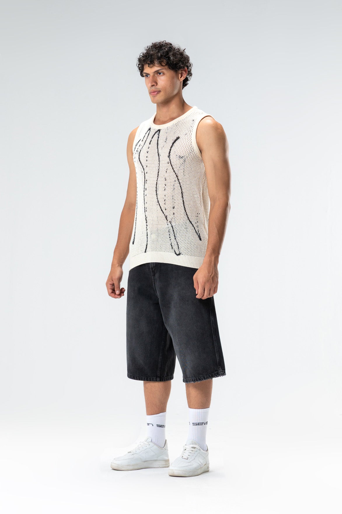 graphic knit tank top