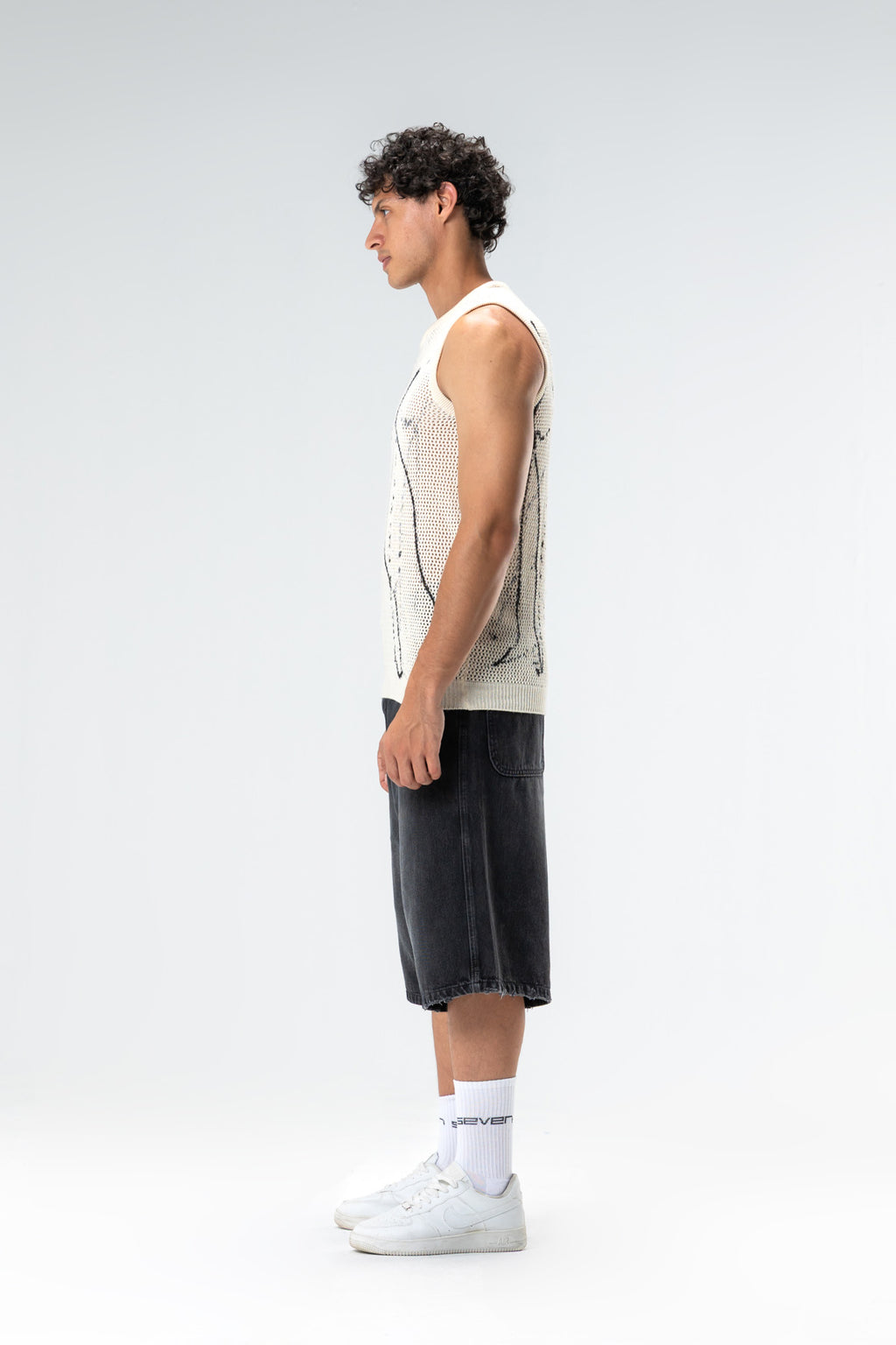 graphic knit tank top