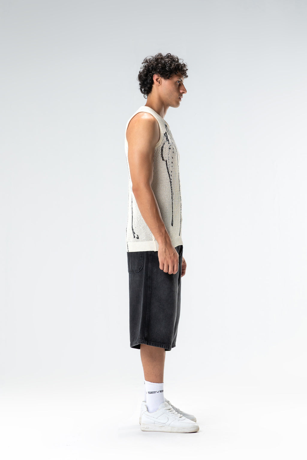 graphic knit tank top