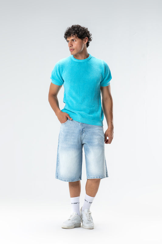 washed knit t-shirt